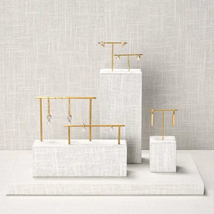 Elegant Linen Bust Form Display Set