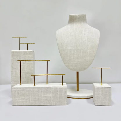 Elegant Linen Bust Form Display Set
