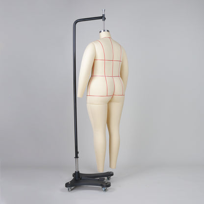 Mannequin de couture grande taille 1XL, mannequin de couture sur mesure avec jambe et épaule pliable, modèle en fibre de verre pour le drapage de motifs, couture par mer 