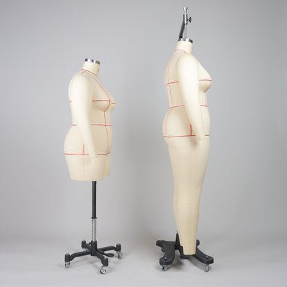 Mannequin de couture grande taille 1XL, mannequin de couture sur mesure avec jambe et épaule pliable, modèle en fibre de verre pour le drapage de motifs, couture par mer 