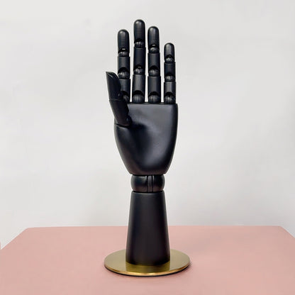 High Quality Matte Black Wooden Hand Mannequin Display, Female Wood Manikin Hand Dress Form Torso,Jewelry Display Flexiable Arm, 27/37/43cm DE-LIANG