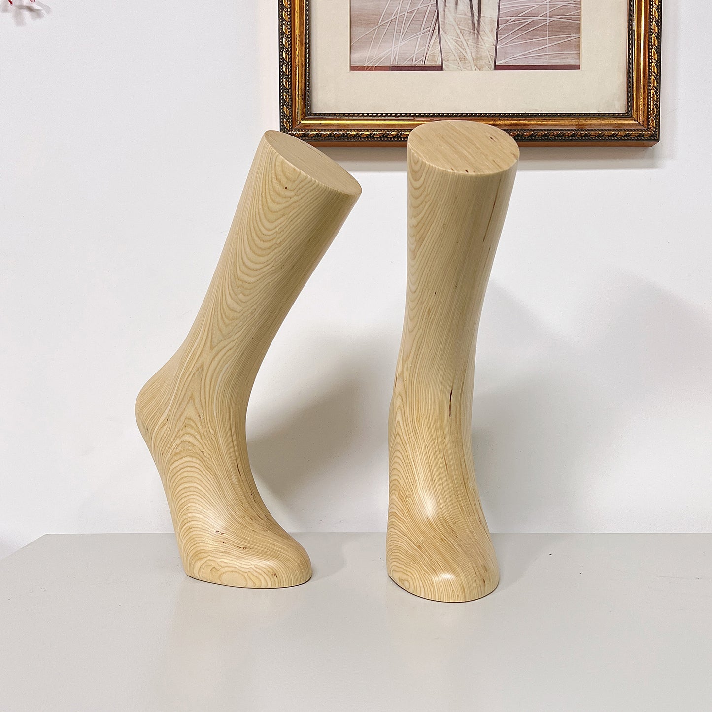 Vintage Wood Foot Mannequin, Solid Wood Mannequin foot model for stockings, Natural wood color with a little oil varnish same as photo,1pcs DE-LIANG