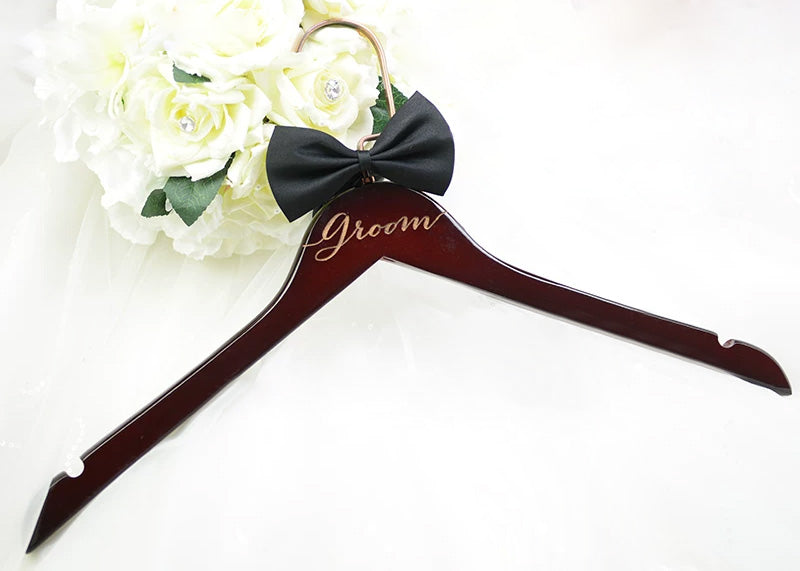 Wedding Engraved Wooden Hanger, Solid Bridesmaid Hangers Wood Hanger with Bar, Unique and Fashion Custom Hanger
