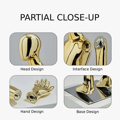 DE-LIANG Full Body Child & Teen Mannequin – Electroplated Display Dummy for Clothing Store Window