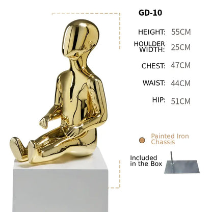 DE-LIANG Full Body Child & Teen Mannequin – Electroplated Display Dummy for Clothing Store Window