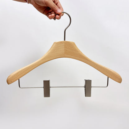 DE-LIANG Premium Beech Wooden Hangers Durable,Non Slip Coat Hangers Heavy Duty- Natural Solid Wood Hangers,Clothes Hangers with Chrome Swivel Hooks,Great for Jacket, Dress, Suit Hangers, Home-It