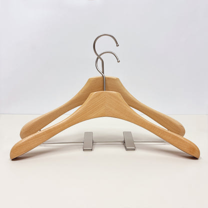 DE-LIANG Premium Beech Wooden Hangers Durable,Non Slip Coat Hangers Heavy Duty- Natural Solid Wood Hangers,Clothes Hangers with Chrome Swivel Hooks,Great for Jacket, Dress, Suit Hangers, Home-It