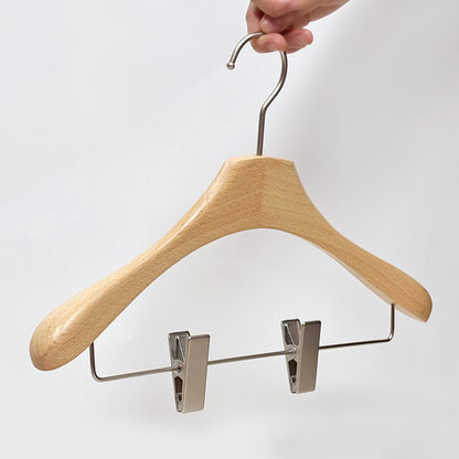 DE-LIANG Premium Beech Wooden Hangers Durable,Non Slip Coat Hangers Heavy Duty- Natural Solid Wood Hangers,Clothes Hangers with Chrome Swivel Hooks,Great for Jacket, Dress, Suit Hangers, Home-It