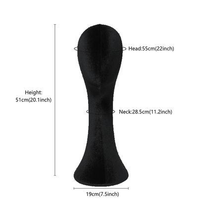 DE-LIANG - Maniquí de cabeza de terciopelo verde oliva de lujo, cabeza de espuma de tela sujetable con alfileres, maniquí femenino, soporte para sombreros, soporte para pelucas de encaje, perchero con tela