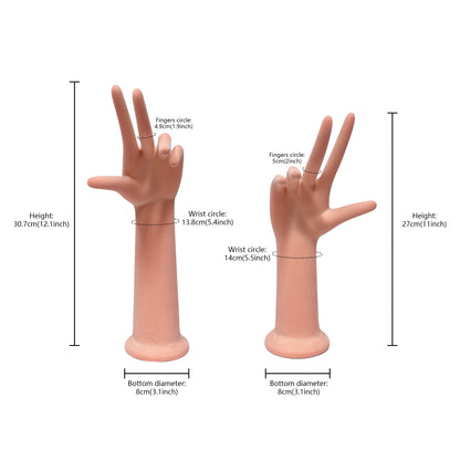 DE-LIANG Hand & Head Mannequin Display Set, Jewelry Ring Bracelet Watch Stand Prop