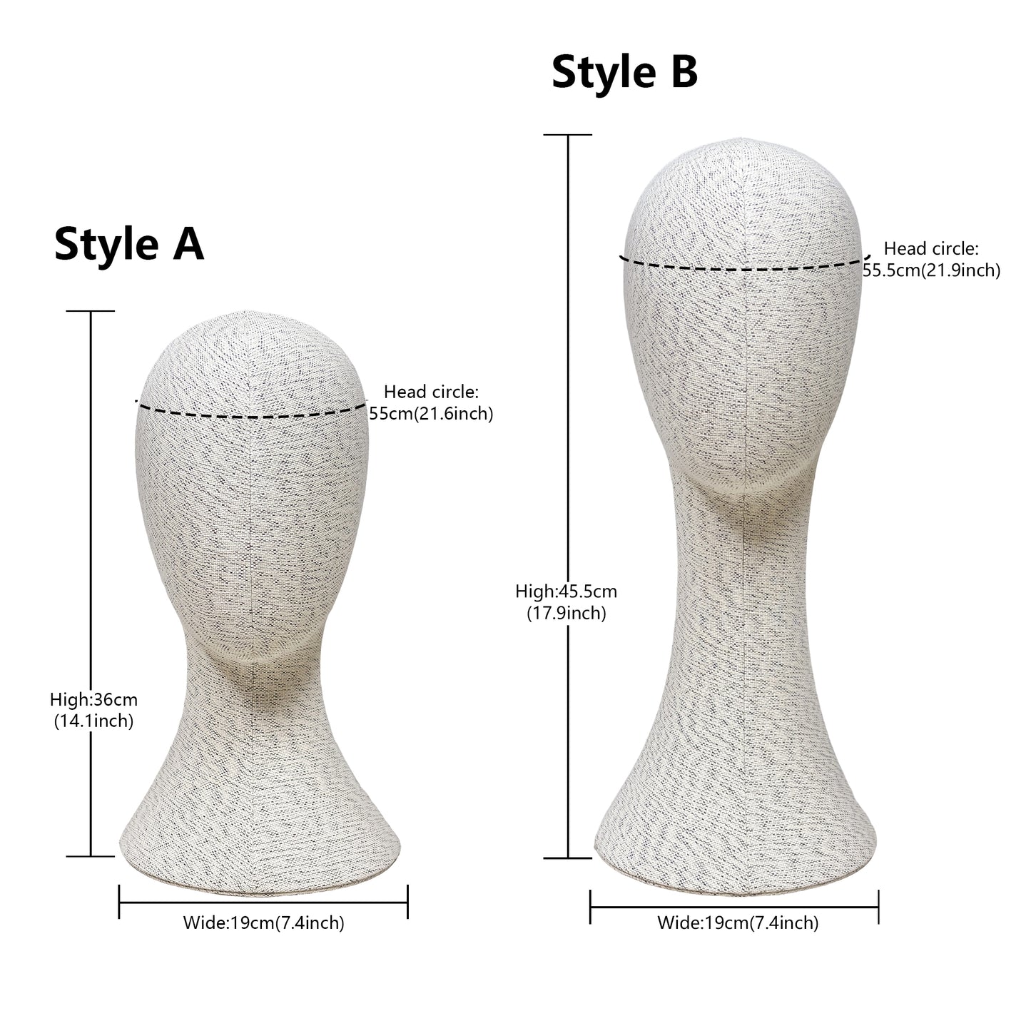 DE-LIANG luxury Pinnable Linen Mannequin Head: Fashion Style Jewelry, Wig, Hat, Sunglasses, Sarves Display