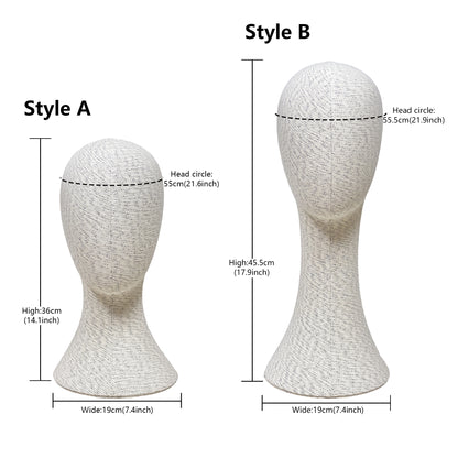 DE-LIANG luxury Pinnable Linen Mannequin Head: Fashion Style Jewelry, Wig, Hat, Sunglasses, Sarves Display