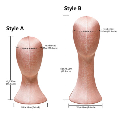 DE-LIANG Luxury Pinnable Linen Mannequin Head: Fashion Style Jewelry, Wig, Hat, Sunglasses, Sarves Display