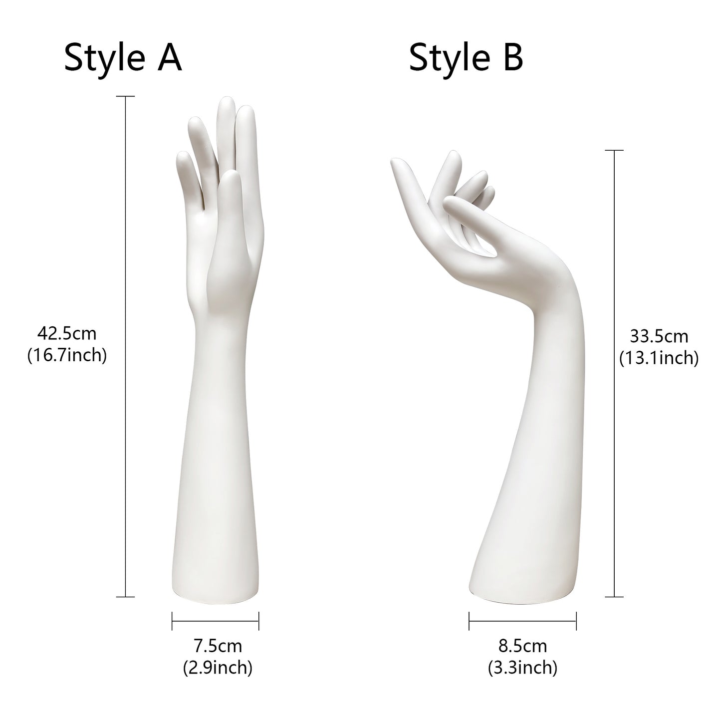 DE-LIANG White Plastic Mannequin Hand: Jewelry Display, Wig/Hat Stand