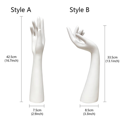 DE-LIANG White Plastic Mannequin Hand: Jewelry Display, Wig/Hat Stand