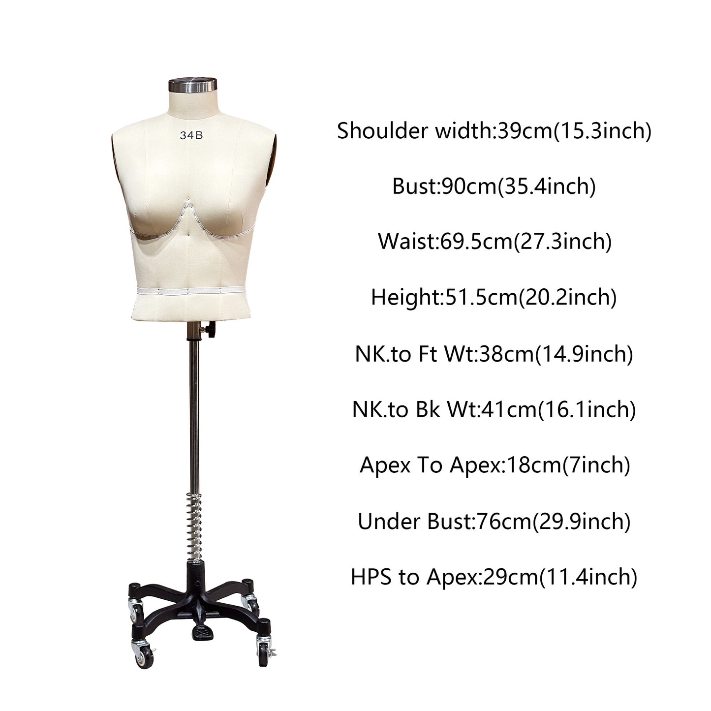 DE-LIANG Bra Form Dress Form | Lingerie Sewing Mannequin with Realistic Bust
