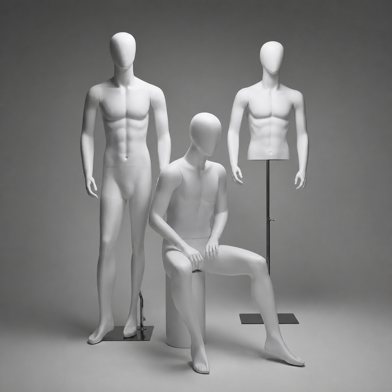 DELIANG Male Full Body Mannequin | Matte Finish | 193cm Muscular Display Form for Retail & Window