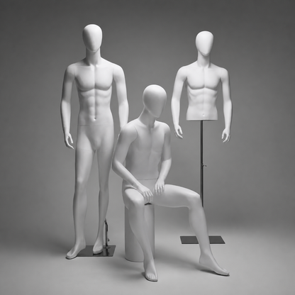 DELIANG Male Full Body Mannequin | Matte Finish | 193cm Muscular Display Form for Retail & Window