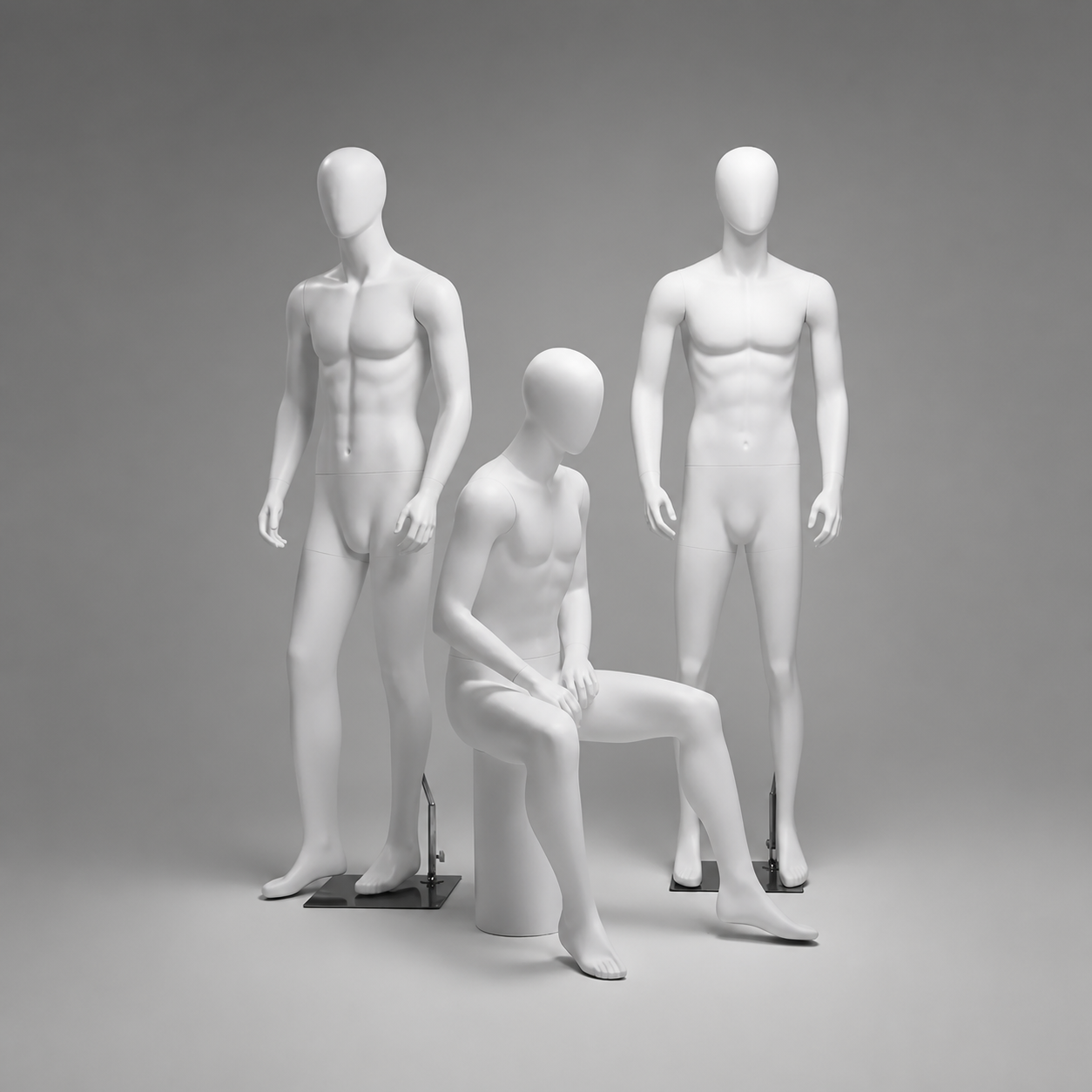 DELIANG Male Full Body Mannequin | Matte Finish | 193cm Muscular Display Form for Retail & Window