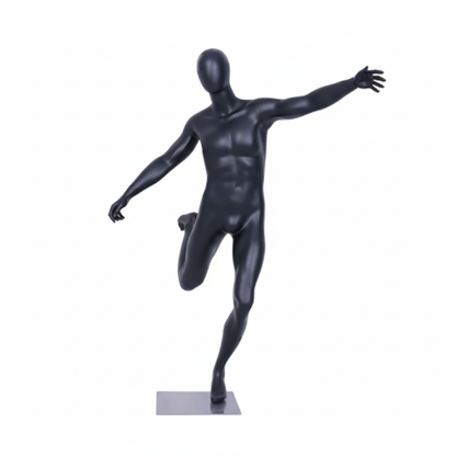 Matte Black Running Male Mannequin