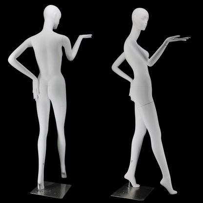 Female Full Body Display Mannequin, Luxury Brand Window Display Props Unique Design, Fashion Slim Body White Fiberglass Woman Dressform De-Liang Dress Forms