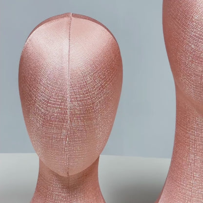 DE-LIANG Luxury Pinnable Linen Mannequin Head: Fashion Style Jewelry, Wig, Hat, Sunglasses, Sarves Display