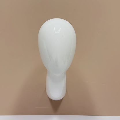 DE-LIANG Wall-Mounted Glossy White Fiberglass Head – Mannequin Head for Wig/Hat & Accessory Display 1PC