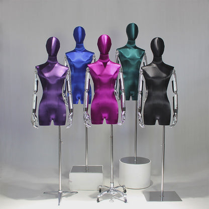 DE-LIANG Maniquí femenino de medio cuerpo, maniquí de seda de diseñador de moda, colorido, para exhibir joyas, ideal para bodas y tiendas de ropa (envío marítimo)