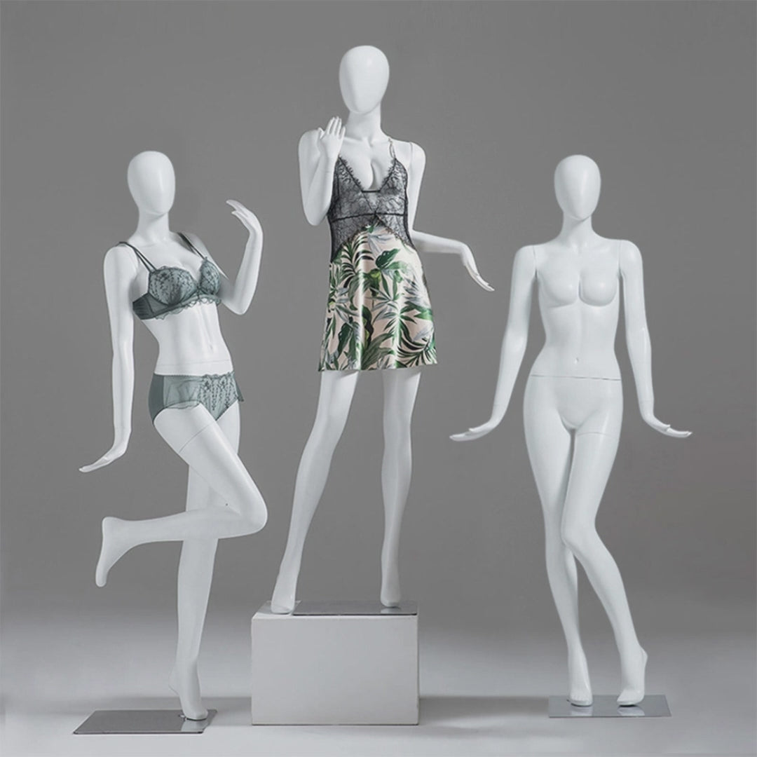 Matte White / Rose Gold Female Full Body Mannequin