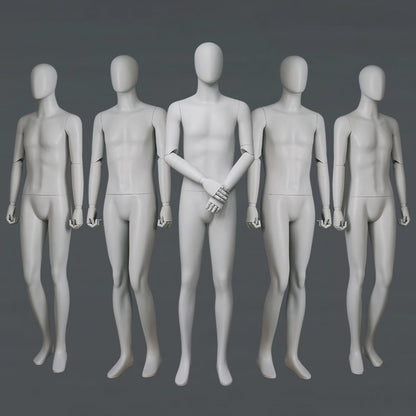 DE-LIANG Luxury Male Full Body Mannequins,Matte White Male Dress Form Display Mannequis with Base,Stand Realistic Model for Clothing Shops