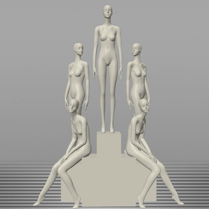 Maniquí femenino de cuerpo entero DE-LIANG: maniquí ajustable con torso para exhibición, maniquí moderno para boutiques de moda y escaparates.