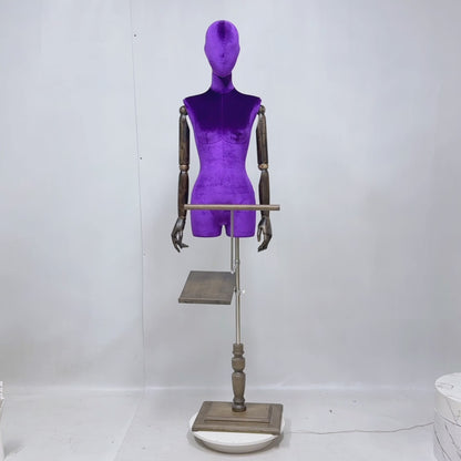 DE-LIANG Velvet Half Body Mannequin for Clothing Boutique & Retail Display | 4 Colors