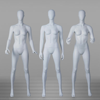 DE-LIANG Abstract Female Full Body Fiberglass Mannequin – White Matte Retail Clothing Display Form