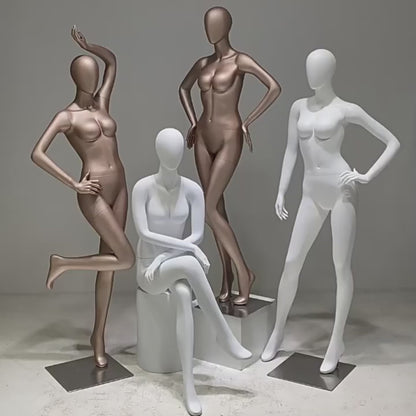 DE-LIANG Full Body Female Mannequin | Fiberglass Dress Form for Boutique Clothing Display