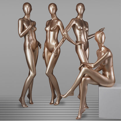 DE-LIANG Luxury Female Full Body Mannequin Set ,Fiberglass Display Models for Boutique Clothing Window