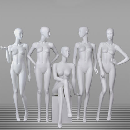 DE-LIANG Female Mannequin Full Body Display,Professional Dress Form for Clothing Store Window Display ,Matte White Finish Retail Mannequins