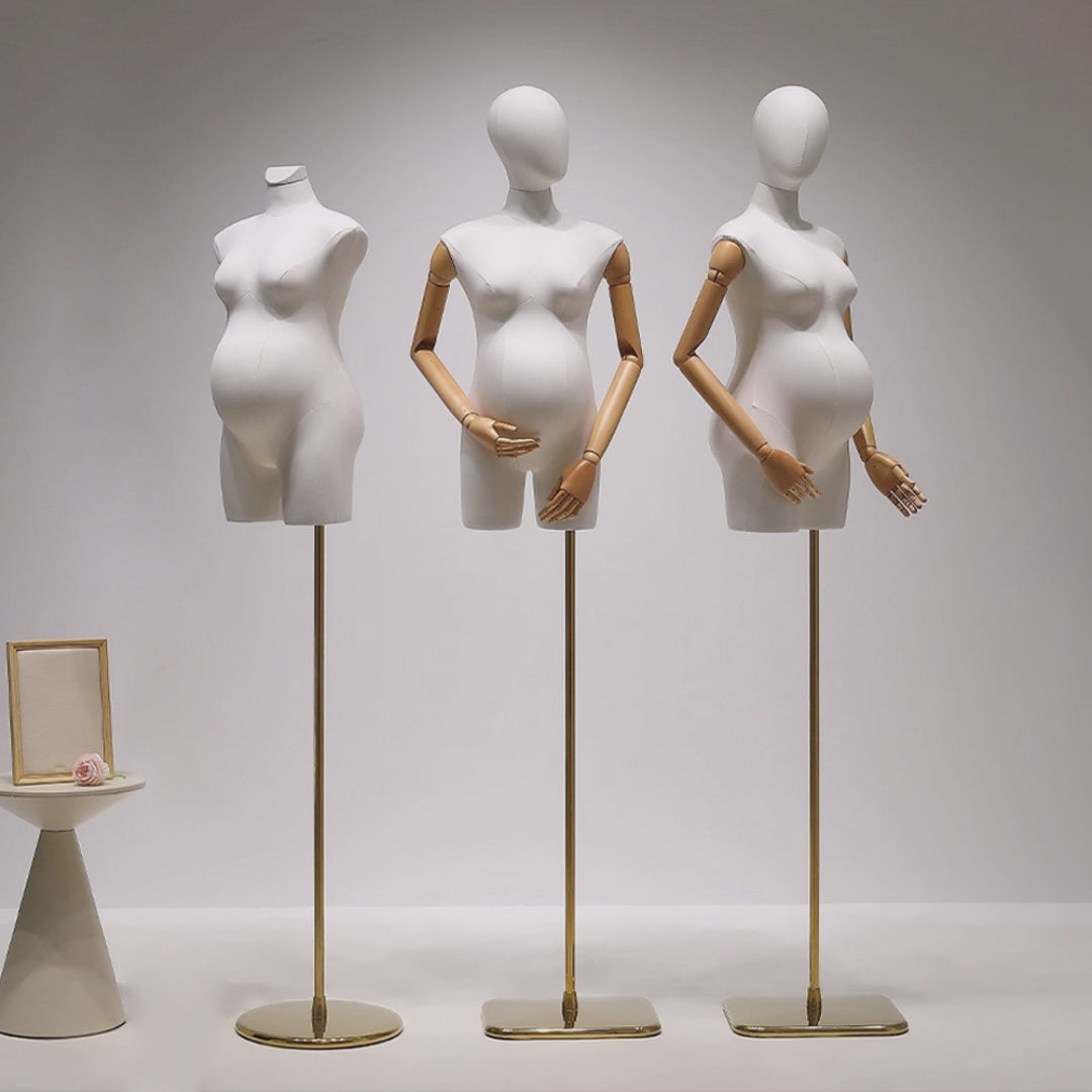 Realistic pregnant torso dummy for retail store