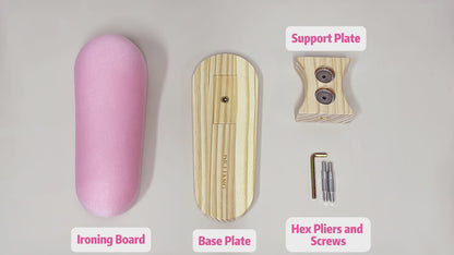 DE-LIANG Bust Corset Ironing Board | Tailor's Ham with Solid Wood Base | Pink