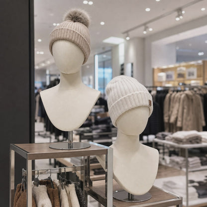 DE-LIANG Male & Female Linen Mannequin Head for Wigs, Hats & Jewelry Display