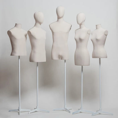 DE-LIANG Velvet Female/Male Half Body Mannequins,Woman Mannequin Dress Form Torso,Adjustable Display Mannequin Body with Metal Stand For Sewing Clothing Jewelry Market Shop