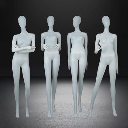 DE-LIANG Frosted Translucent Female Full Body Mannequins – Minimalist Abstract Window Display Model, Boutique Clothing Store Fashion Dress Form