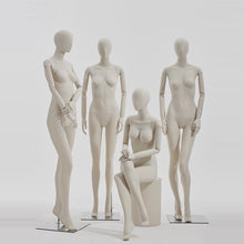 Load and play video in Gallery viewer, DE-LIANG Model Props, Full Body Female Mannequin Display Dummy, High White Matte Mannequin for Clothing Stores Display DL0015
