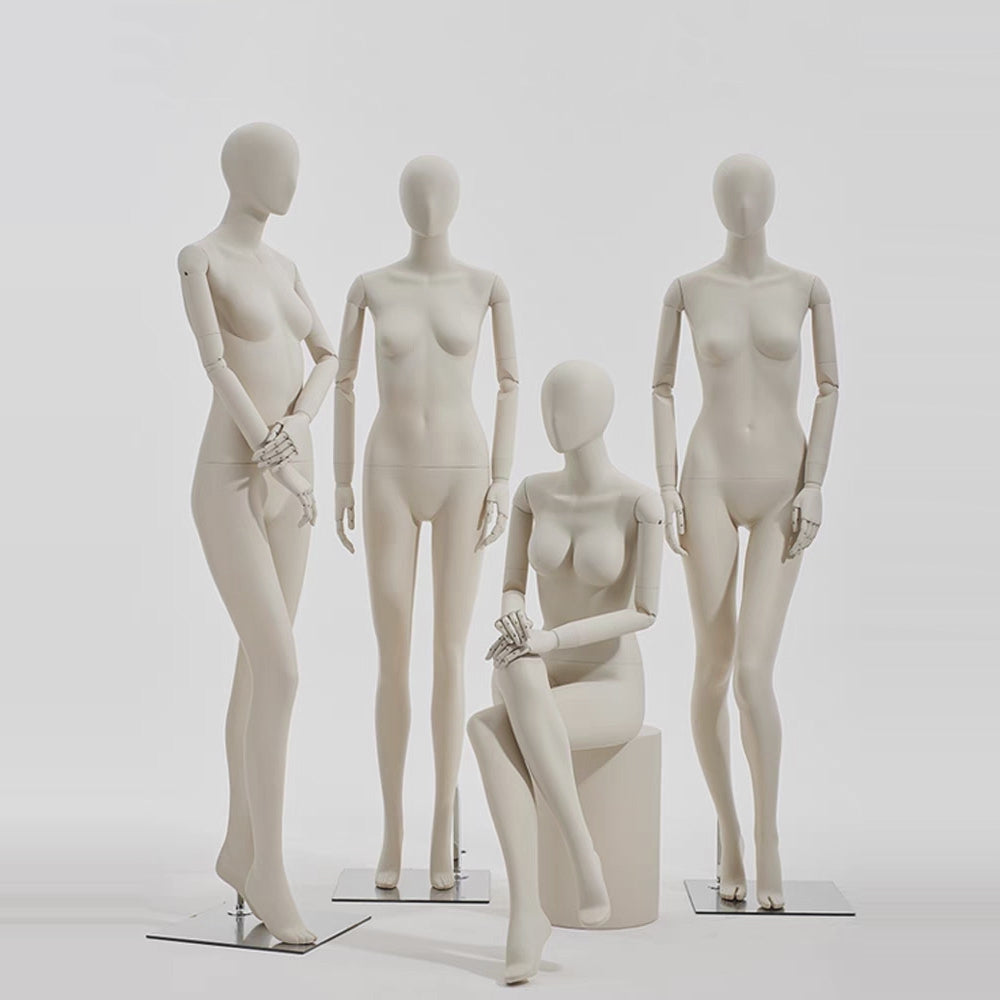DE-LIANG Female Full Body Mannequin – Adjustable Dress Form with Torso Display, Modern Posing Mannequin for Fashion Boutiques & Window Displays