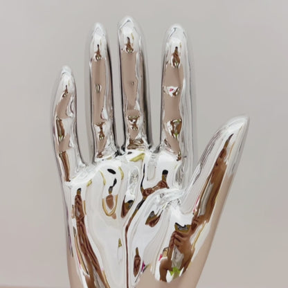 DE-LIANG Female Male Mannquin Hand, Wrist Brace Hands Mannequin, Elbow Wrist Protection Jewelry Display Stand, JewelryRose Gold&Chrome Silver*1pcs