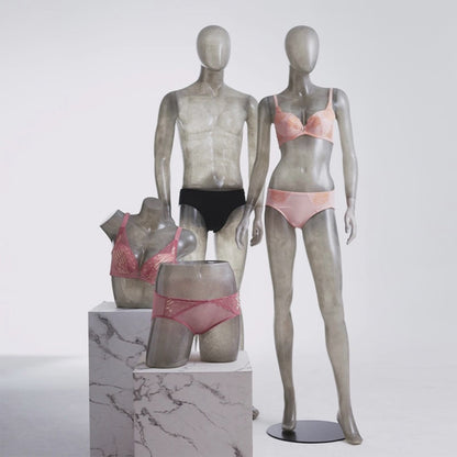DE-LIANG Maniquí de cuerpo entero de lujo para mujer y hombre, torso transparente con cabeza, modelo de exhibición de ropa para escaparates y tiendas.