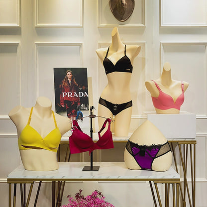 DE-LIANG Female Lingerie Half Body Mannequin - Bust Torso Hip Form Bra Panty Underwear Display Prop