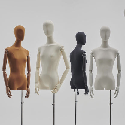 female half body mannequin with arms for boutique clothing display