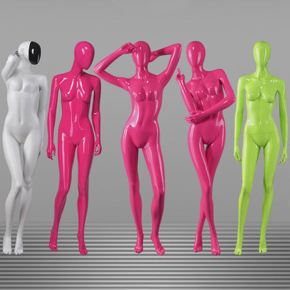 DE-LIANG Colorful Glossy Female Mannequins ,Abstract Full Body Fiberglass Display Models