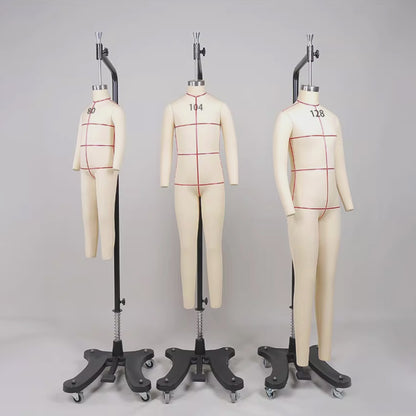 DE-LIANG Professional Children's Full-Body Dress Form with Removable Arms – Adjustable Dressmaking Mannequin for Draping & Pattern Cutting