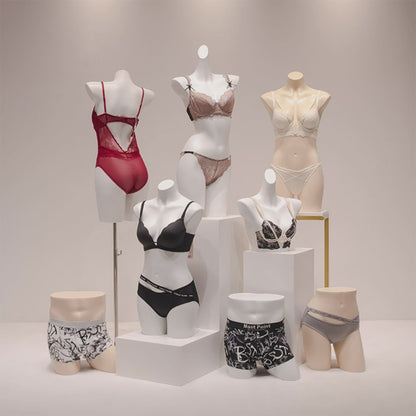 Mannequin de vitrine en velours à demi-corps féminin DE-LIANG, buste féminin avec bras en bois, mannequin de vitrine DL0040